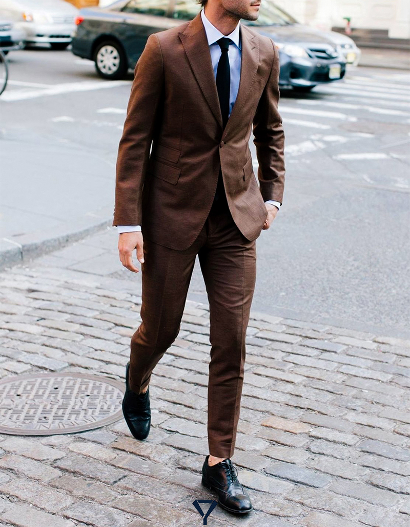 what color shoes to wear with brown suit 4