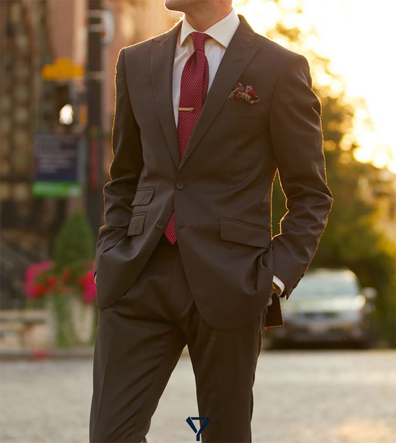 what color tie to wear with brown suit 5