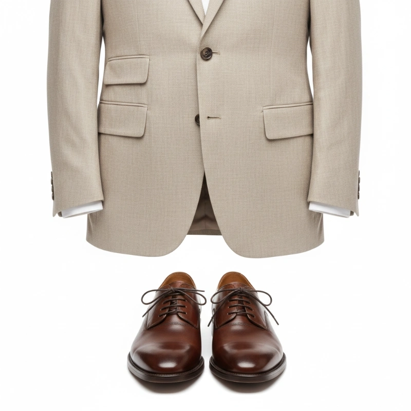 what colour shoes with beige suit 3