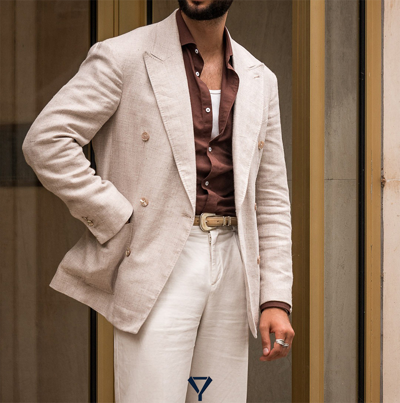 what shirt to wear with linen suit 9