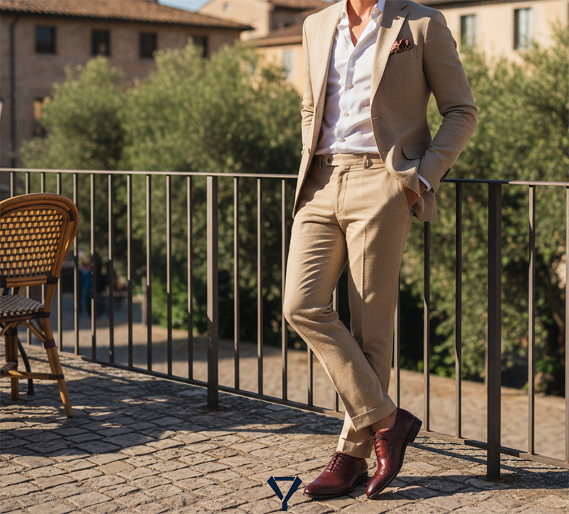 what shoes to wear with a tan suit 4