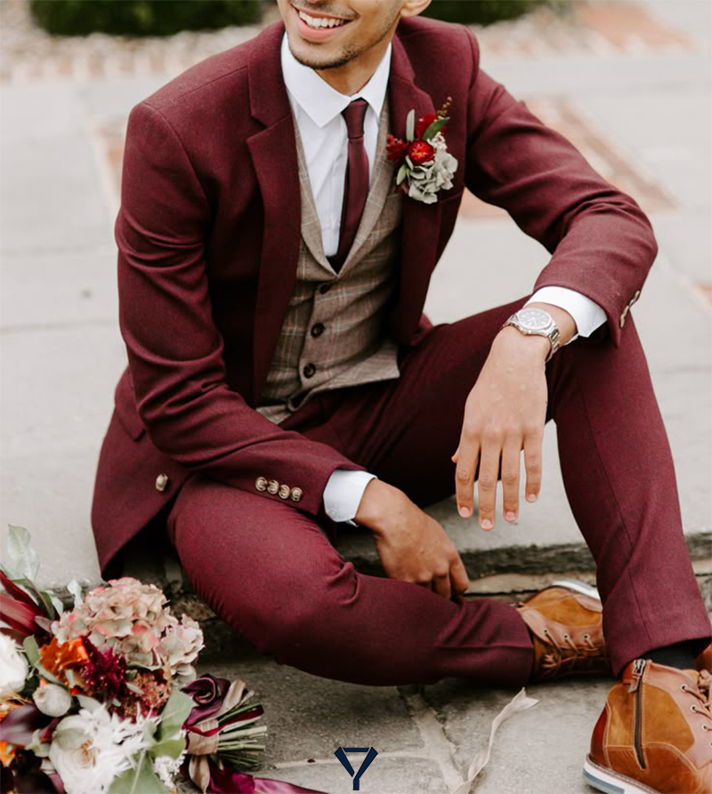 what shoes with burgundy suit 15