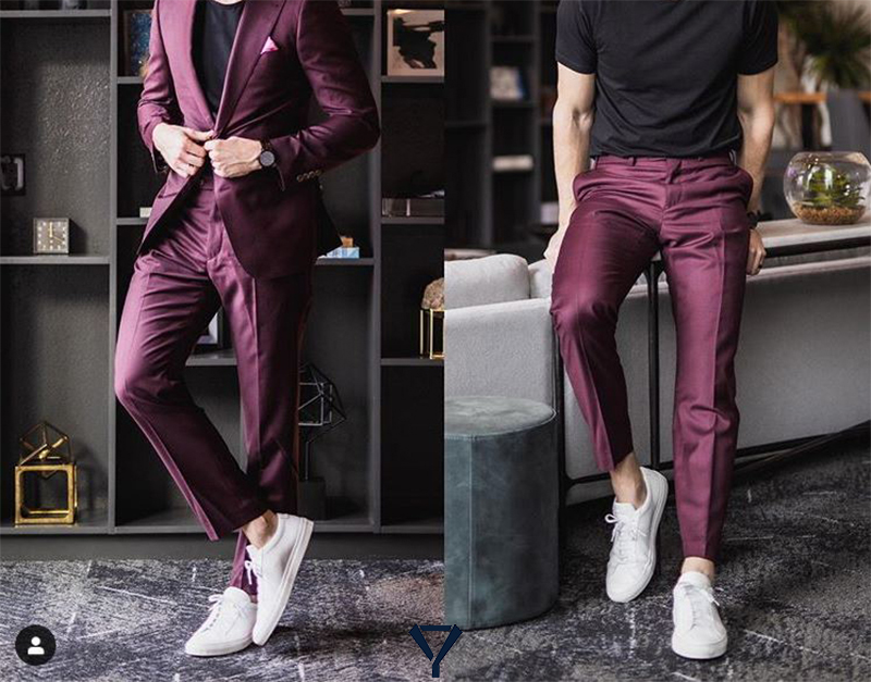 what shoes with burgundy suit 16