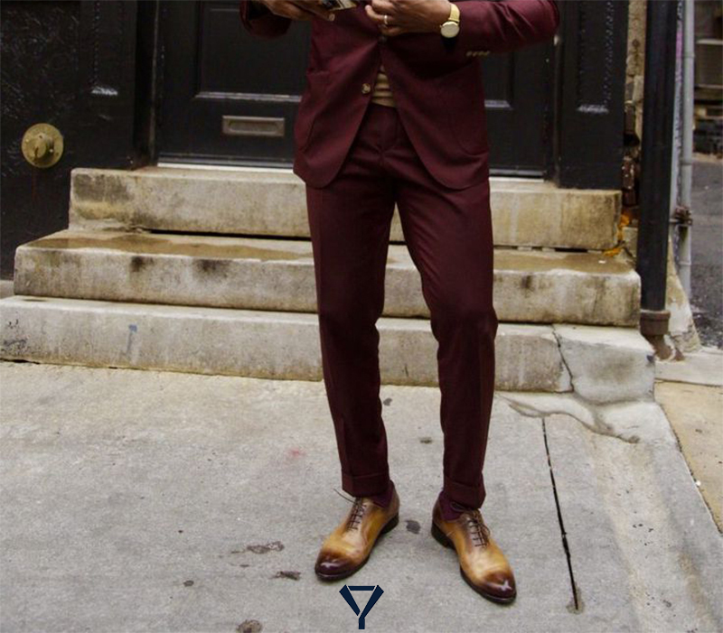 what shoes with burgundy suit 7
